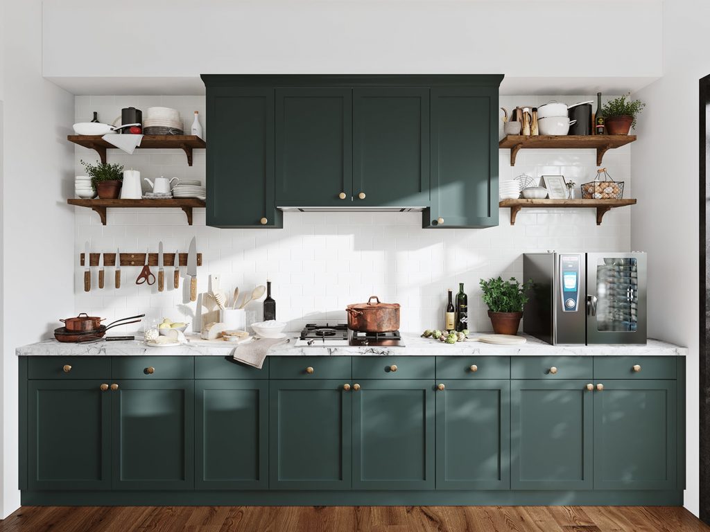 olive green kitchen - instagram worthy